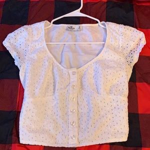 White button up crop top from Hollister